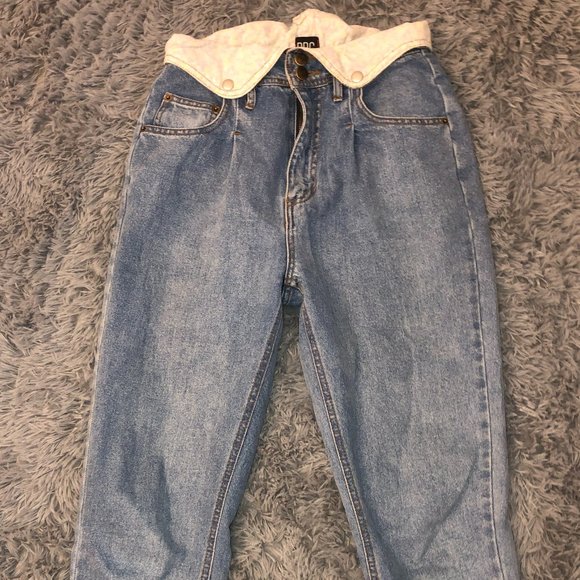 FLORAL FOLD-OVER JEANS - Picture 3 of 4